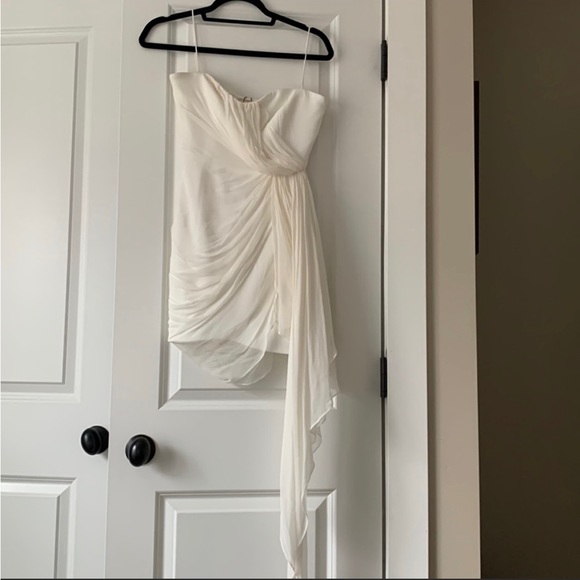 NWT Cinq a Sept Yuki Dress Strapless Drape Sz 6 Women Designer Cocktail Evening - Picture 5 of 8